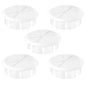 2-3/8" White Desk Grommet, JTemgle Flexible Cable Grommet Rubber Cable Hole Cover Wire Organizer Caps Desktop Cord Management for Home Office TV Stands Tabletops, 5 Pieces
