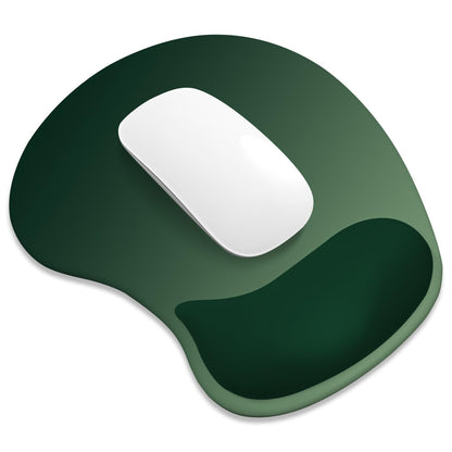 ITNRSIIET Ergonomic Mouse Pad, Cushioned Gel Wrist Rest, Non-Slip Base, Smooth Surface, Cute Multi-Color, 9.5 x 8.2 in, Deep Green Gradient