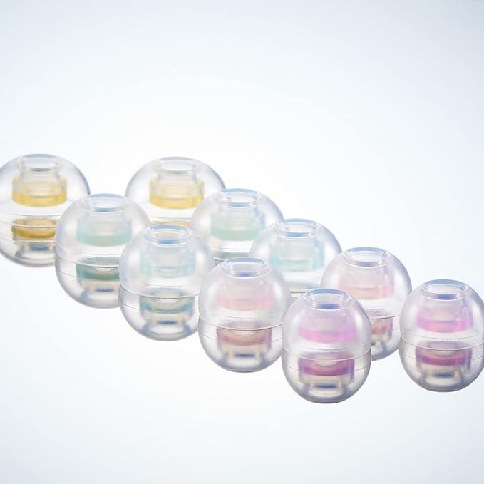 SpinFit CP1025- ML/M- Medical Grade Silicone Patented Ear Tips, Secure Fit and Supreme Comfort Fits MTW3, Galaxy Buds 2, Soundcore Space A40 & More (2 Pairs) (for Nozzle Diameter from 4-5.5mm)