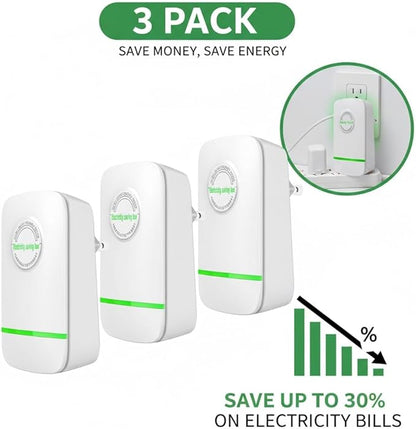 Elon-musk's Electricity Saving Box Stop Watt Stopwatt Energy Saving Device Save Energy Saving Device Energy Saving Power Strip for Home Office US Plug 90v-250v 30kw Rated Green (3PCS)