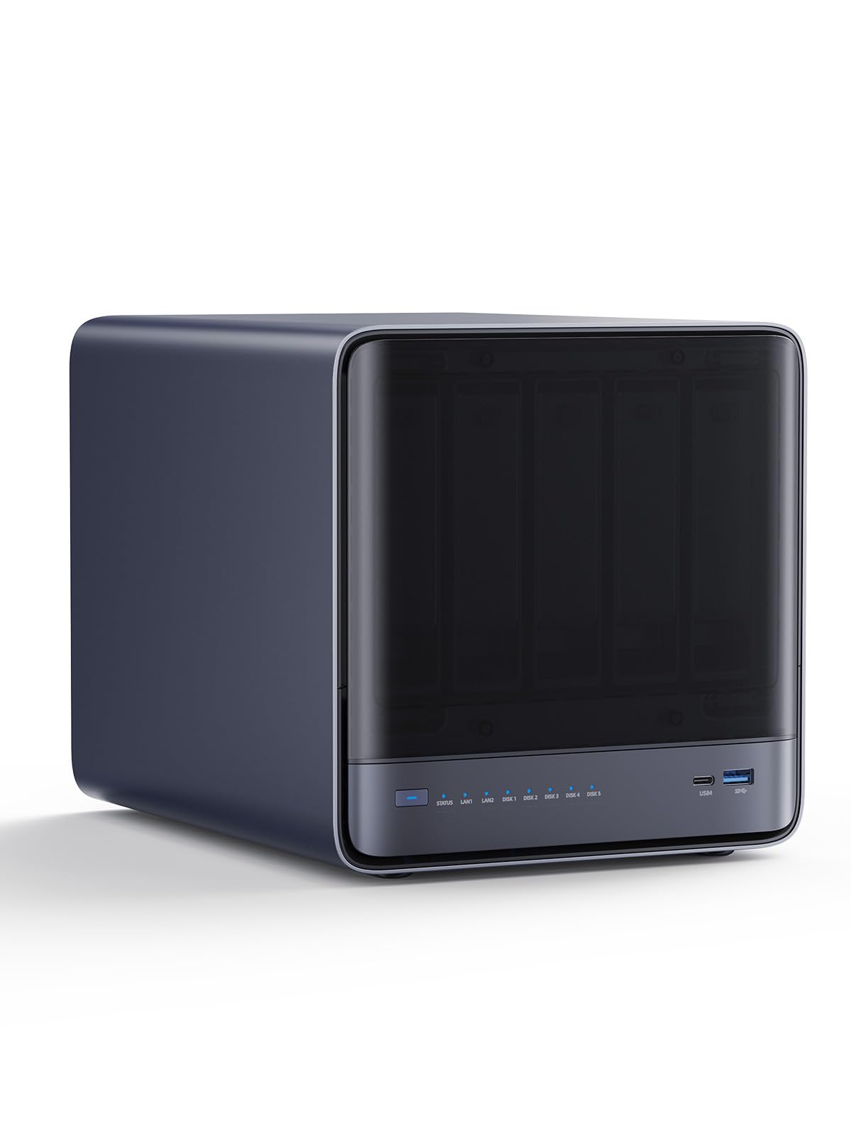 MINISFORUM N5 MAX 5-Bay Desktop NAS, AMD Ryzen AI Max+ 395(16C/32T), Capacity 200TB, 64G LPDDR5x, 128G SSD, 126 Tops, 2x10GbE, 2xUSB4 V2, HDMI, 1xUSB4, 5xM.2 Slots, Network Attached Storage(Diskless)