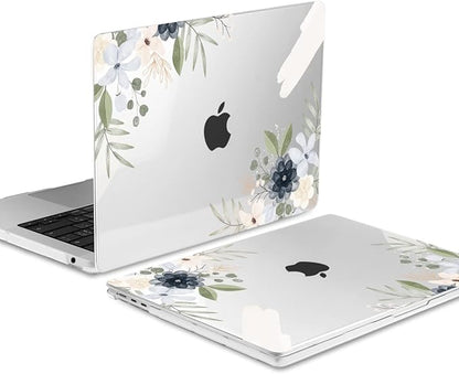 MEEgoodo Case for MacBook Air M4/M3/M2 13.6 inch 2025 2024 2022, Fit Model A3240 A3113 A2681, Compatible with MacBook Air 13 inch, Laptop Hard Shell Case with Keyboard Cover, Vintage Floral