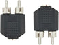 Hahiyo 3.2 F-2x3.2 RCA M Stereo Plug Interconnect Audio Two Males 3.2mm(1/8inch) and one Female 3.2mm(1/8inch) Adapter Splitter Good Signal Sound Snap Tight Not Wobble for Headphone Guitar Black 2pcs