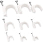 Pro-Grade, Cable Clips with Steel Nails 4mm - 14mm Wire Holders and Tacks in 9 sizes, 100 Per Size. Durable, UV Resistant Plastic Clips Help Organize Coax, Ethernet, Cat5, Cat6 and Other Cords.