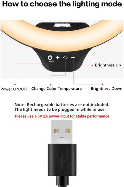 Sensyne 14" Ring Light with Tripod Stand, LED Circle Light with Phone Holder, for Photo Selfie, Video Recording, Zoom Meeting
