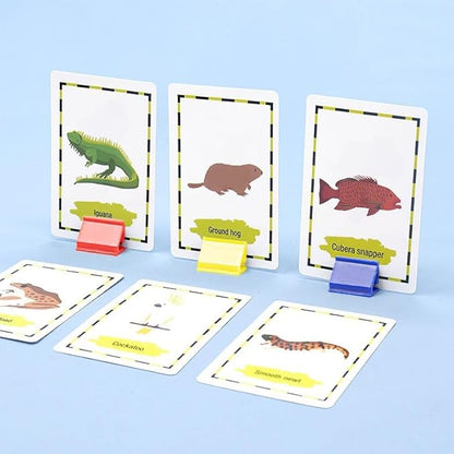 120 PCS Plastic Game Card Stands Colorful Blank Board Markers Holder for Price Tags Menus Labels Party Favor Supplies 6 Colors