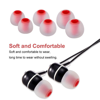 Earbud Tips Soft Silicone Earbuds Replacement Tips Fit for in-Ear Headphones(Inner Hole from 3.8mm - 4.2mm Earphones) 9 Pairs S/M/L