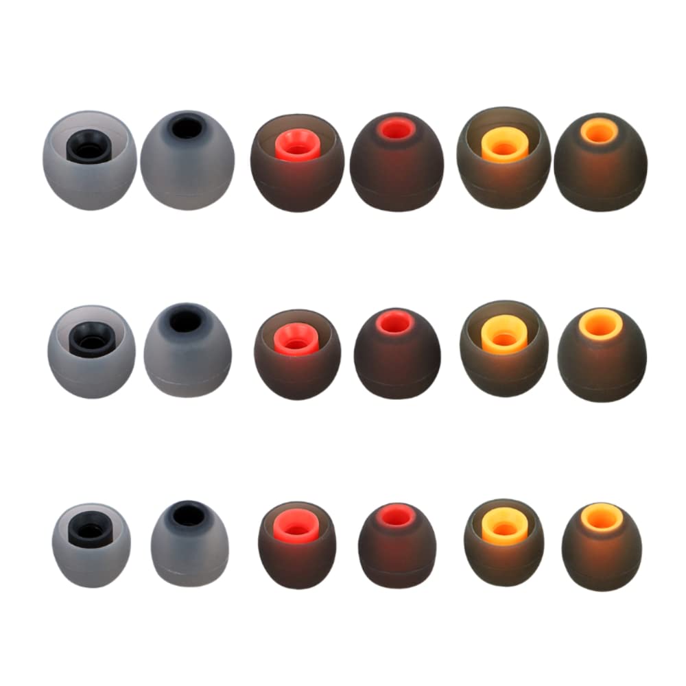 Earbuds Replacement Tips Silicone Earbud Tips Ear Gels Fit for Inner Hole from 3.8mm - 5.1mm Earphones 9 Pairs S/M/L