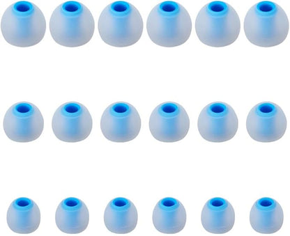 Earbud Tips Soft Silicone Earbuds Replacement Tips Fit for in-Ear Headphones(Inner Hole from 3.8mm - 4.2mm Earphones) 9 Pairs S/M/L,Transparent Blue
