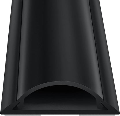 ZhiYo Cord Hider Floor 68in(4xL17in), Rigid PVC Floor Cord Cover, Hard PVC Floor Wire Cover, Floor Cable Cover for Cable Management Floor, Cable Floor Cover Black, Cord Cavity - 1in W x 0.35in H