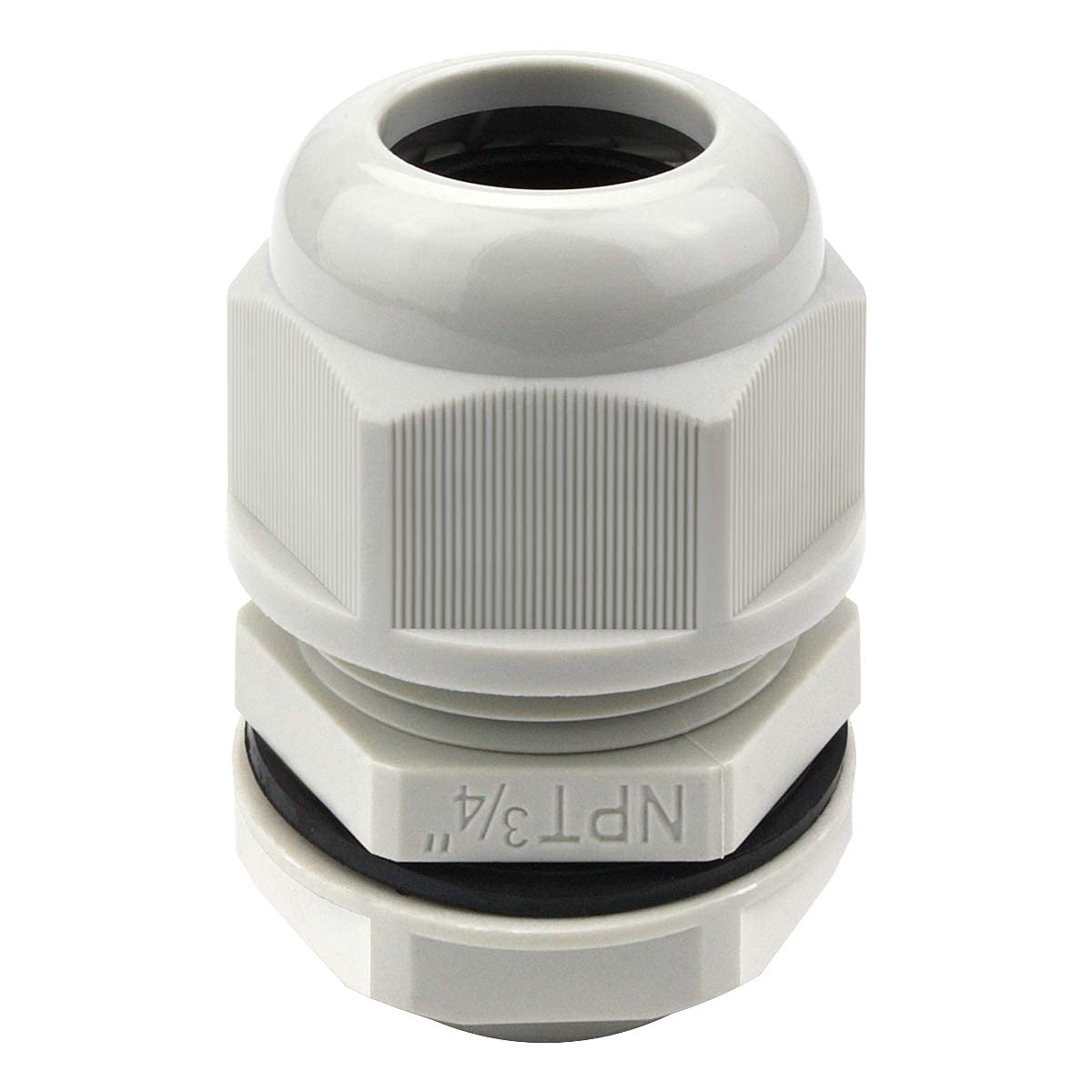 XHF 5 Pcs 3/4" IP68 Strain Relief Nylon Cord Grip NPT Cable Glands Adjustable UL Listed and RoHS Compliant (Black)