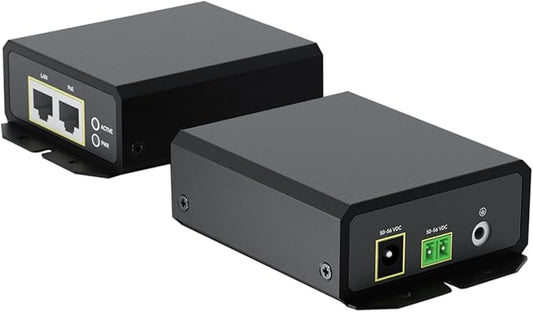 PROCET Gigabit PoE++ Injector 90W, IEEE802.3 af/at/bt Compliant 10/100/1000Mbps Industrial PoE Adapter with Wide Temp -40°F to 149°F, 6KV Surge Protection, 50-5V DC Jack/ 2PIN Input, PT-PSE109GBRO-D