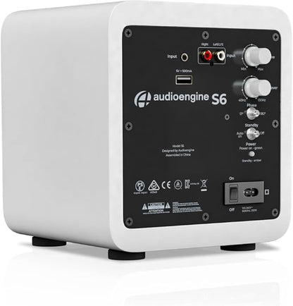 Audioengine S6 210W Compact Powered Mini Subwoofer- Powerful Bass in a Small Package - Great for Desktops, Apartments, Offices and Gaming Setups