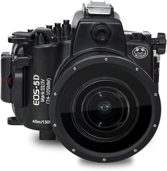 Sea frogs Camera Housing Compatible with Canon EOS 5D Mark III/IV with EF16-35mm f/2.8LII USM Lens,Waterproof IPX8, 40m/130ft Depth Protection EOS 5D Mark 4 Underwater Camera Case, Ideal for Diving