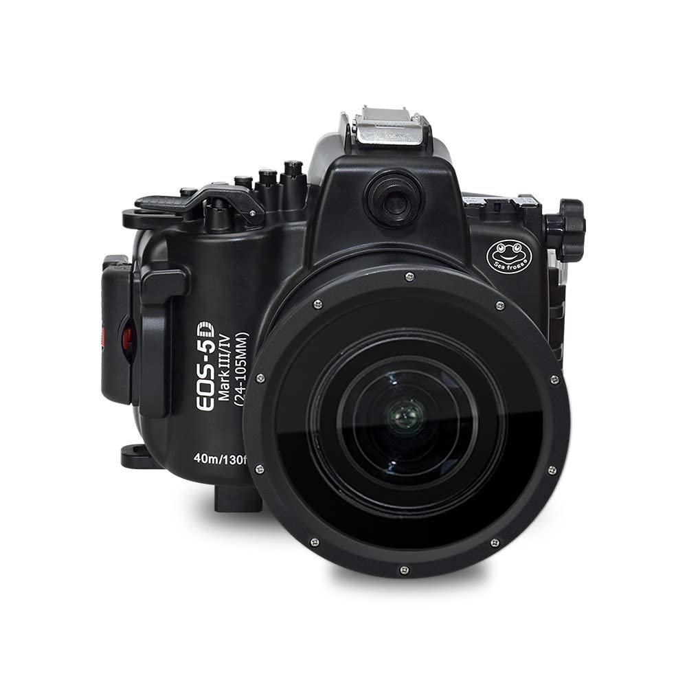 Sea frogs Camera Housing Compatible with Canon EOS 5D Mark III/IV with EF16-35mm f/2.8LII USM Lens,Waterproof IPX8, 40m/130ft Depth Protection EOS 5D Mark 4 Underwater Camera Case, Ideal for Diving