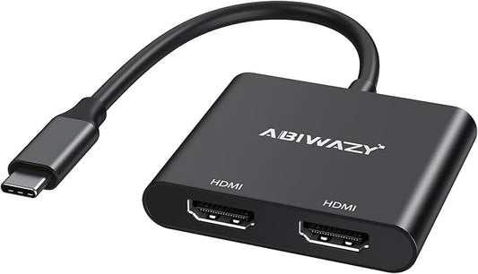 USB C to Dual HDMI Adapter 4K HDMI Splitter USB C HUB Multi Monitor Adapter