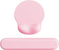 Ergonomic Mouse Pad Wrist Support Set, Memory Foam Keyboard Wrist Rest Set, Relieve Wrist Pain Keyboard Pad, Non-Slip Base Mousepad(Pink Set)