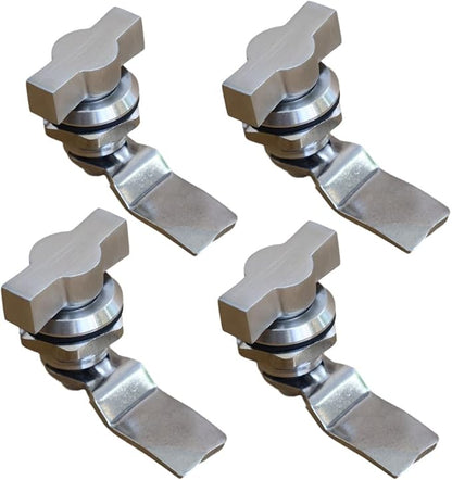 Thumb Operated Offset Cam Lock, Stainless Steel Keyless, Metal Replacement Lock Cylinder for RV Compartment Camper Storage Door Cabinet Mailbox Drawer (2pcs)