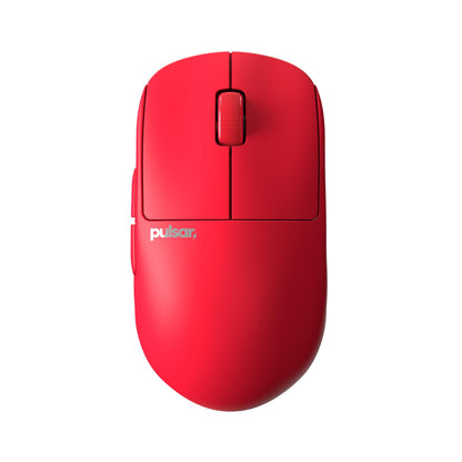 Pulsar Gaming Gears X2H mini Wireless Gaming Mouse, Limited Color Edition, Ultra Lightweight 1.83 oz (52 g), Symmetrical, Optical Switch, 26000 DPI, PAW3395 Sensor (Mini, Wireless, Red)