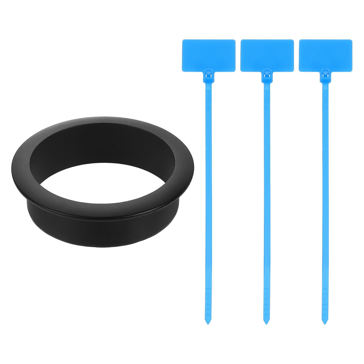 uxcell Desk Grommet, 1" (25mm) Zinc Alloy Cable Hole Cover Wire Cord Organizer with Marked Cable Ties for Home Office Desktop Wire, Black
