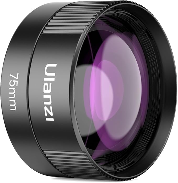 ULANZI CL-003 Phone Macro Lens, HD 75mm Phone Camera Lens for 17mm Thread, Compatible with iPhone Samsung Smartphone Cage Case with 17mm Adapter