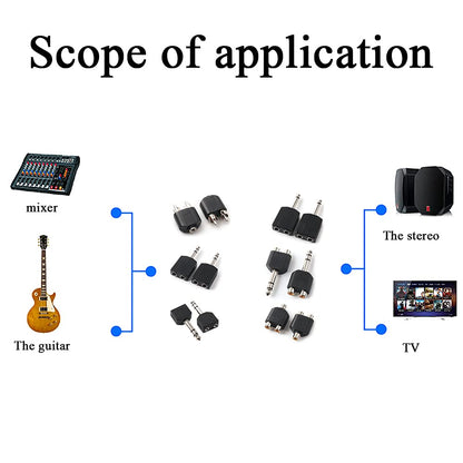HAHIYO 3 RCA F-2x3.4 RCA F Stereo Plug Interconnect Audio One Male 3.4mm(1/8inch) Two Male 3mm(1/8inch) Adapter Splitter Good Signal Sound Snap Tight Not Wobble for Headphone Guitar Black 2pcs