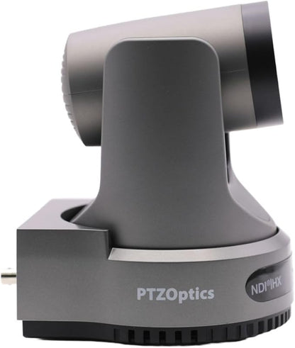 PTZOptics Move 4K 20x Auto-Tracking PTZ Camera with Built-In Tally Light, 3D Noise Reduction, and Advanced White Balance Modes (Gray)