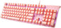 i-rocks K75M Illuminated Mechanical Keyboard, 104 Keys, PBT Keycaps, Backlit LED Light and Shortcut Keys - Programmable Light & Macro Recorder (Cherry MX Red Switch, Pink)