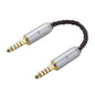 okcsc 4.4MM Male to 3.5MM Pro Male Ultra Short Hifil Male to Male AUX Audio Cable OFC Pair Recording Cable Wire-Breakage-Prevention Design Adoption of 8-Core Braided Structure 5.82 inch