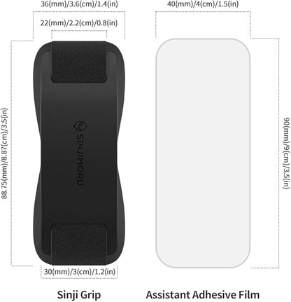 Sinjimoru Phone Grip with Silicone Band – Comfortable One-Hand Holder & Kickstand for Smartphones, Tablets, and eReaders for iPhone, Android, and Kindle Sinji Grip Silicone Black
