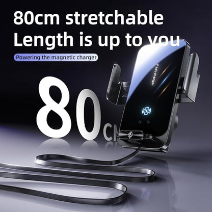 Magnetic Phone Holder Car Wireless Charger, 66W Fast Charging Phone Mount 360 Adjustable Rotatable Auto-Clamping Car Vent for Mount - Dashboard Phone Holder for iPhone/Android/Samsung (Black)