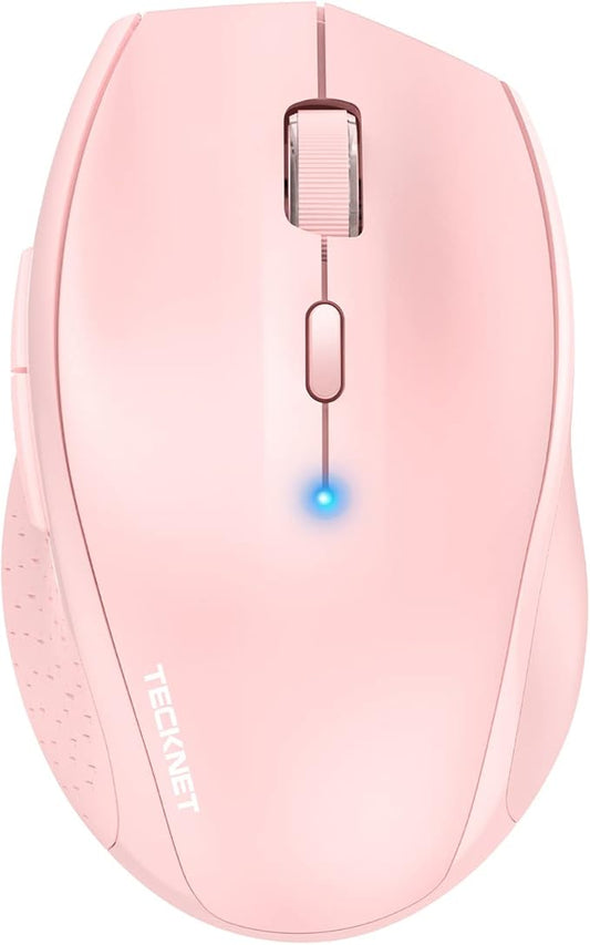 TECKNET Bluetooth Mouse, Wireless 6 Buttons 2-Yr Battery, Pink