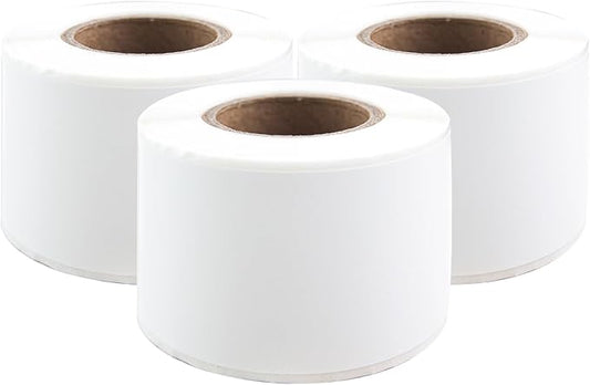 PUQU 30x70mm Direct Thermal Sticker Labels, Self-Adhesive All-Purpose Label Maker Tape, Compatible with AQ Series Label Printer, Refills Standard Laminated Office Labeling, 3 Rolls, 330 Labels