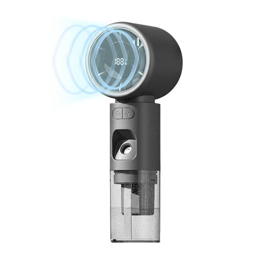 ValoInv Valo Portable Rechargeable Fan - Mini Cooling Fan for Travel, USB Desk Personal Fan with 100 Speeds, Water Cooling Technology, 50ml Tank, Quiet Operation, 2,000 mAh Battery - Titanium Gray