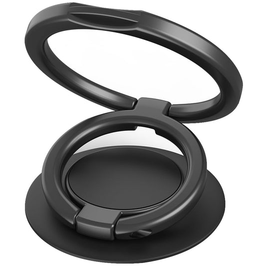 MonIdea Phone Grip, Phone Ring Holder Finger Kickstand, Adjustable Metal Cell Phone Rings Gripper Stand Work with Magnetic Car Mount for iPhone Samsung &Other Phones - Black Weave