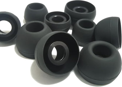 Silicone Earbuds Tips Replacement for True Wireless Earbuds Universal Ear Tips Fit 4.5mm-6mm Nozzle 6 Pairs LMS Black