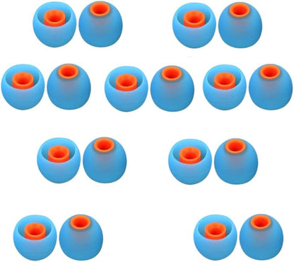 Earbuds Replacement Tips Silicone Earbud Tips Ear Bud Replacement Pieces Ear Gels Fit for Inner Hole from 3.8mm - 5.1mm Earphones 9 Pairs S/M/L Blue-Orange