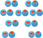 Earbuds Replacement Tips Silicone Earbud Tips Ear Bud Replacement Pieces Ear Gels Fit for Inner Hole from 3.8mm - 5.1mm Earphones 9 Pairs S/M/L Blue-Orange