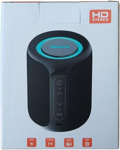Bluetooth Speaker Wireless,IP67 Waterproof & Dustproof Portable Speaker with Lights,15W Loud Stereo Sound, 2500mAh Battery All Day Playtime, TWS Pairing, BT5.3, Home/Party/Outdoor/Beach (Pink)