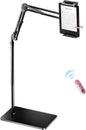 Floor Stand for Kindle with Remote Page Turner, Holder Stand for Reading in Bed with Clicker – for Kindle Paperwhite, Oasis,Tablet, iPhone and More 4.7-11 inch,Pink Remote