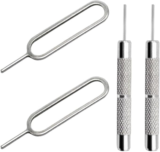 AYWFEY 4 Pcs SIM Card Removal Opening Tool Tray Eject Pins Needle Opener Ejector Compatible with All iPhone Apple iPad HTC Samsung Galaxy Cell Phone Smartphone Watchchain Link Remover (Style A)
