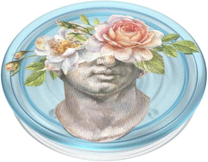 PopSockets Adhesive Phone Grip, Holder, Phone Stand, Light Blue - Floral Bust
