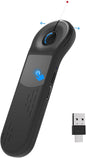 Rechargeable Air Mouse for PC/iOS/Android with Touchpad Wireless PPT Presenter with Bluetooth 2.4G, Works with PowerPoint/Keynote/TikTok/Camera/Kindle App (Black)