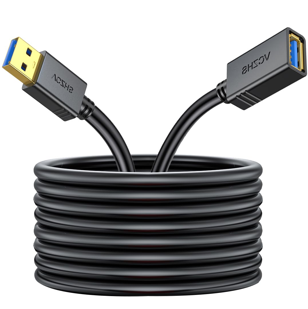 VCZHS Tech USB Extension Cable 3.3ft, USB 3.0 Extender for High-Speed Data Transfer & Fast Charging, Durable & Flexible for Mouse, Keyboard, Printer, Flash Drive, Webcam, and More