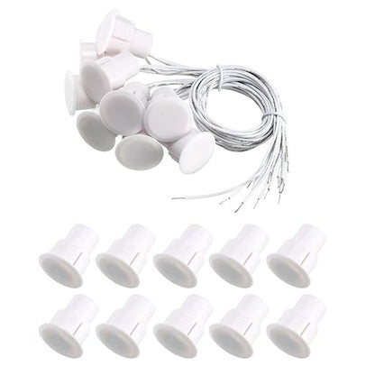 Magnetic Reed Switch RC-36 NC Recessed Wired Window Door Contact Sensor for Home Security and Burglar Alarm Systems 10 Pcs (Pack of 5)