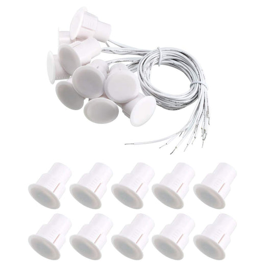 VictorsHome Magnetic Reed Switch RC-36 NC Recessed Wired Window Door Contact Sensor for Home Security and Burglar Alarm Systems 10 Pcs