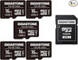 GIGASTONE 16GB 5-Pack Micro SD Card, FHD Video, Surveillance Security Cam Action Camera Drone, 85MB/s Micro SDHC UHS-I U1 Class 10, with Adapters