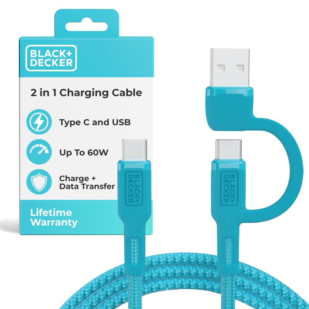 BLACK+DECKER USB C Multi Charging Cable, Fast Multi Charger Cable w/Adapter