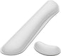Dapesuom Enlarge Keyboard Wrist Rest, Memory Foam Wrist Cushion for Desk Mats Support, Cute Typing Pain Relief Keyboard Mouse Pad Rests Set with Non-Slip Base for Gaming Laptop Office, Ivory White