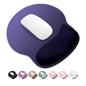 ITNRSIIET Ergonomic Mouse Pad with Wider Memory Foam Wrist Rest +17% - Curved Cushion Reduces Pressure 20%, Pain Relief, Non-Slip, Smooth, Cute Colors, 9.85 x 9 in, White